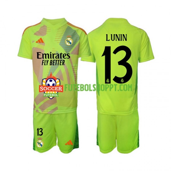 Camisola Júnior Real Madrid Lunin 13 Guarda-redes Quarto Equipamento 2024-2025 Manga Curta