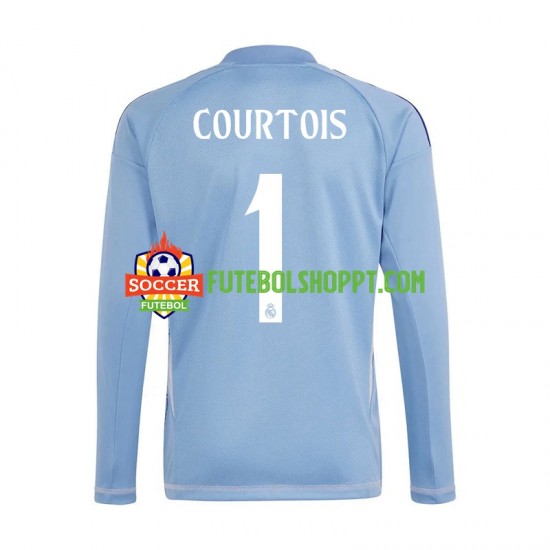 Camisola Homem Real Madrid Thibaut Courtois 1 Guarda-redes Principais Equipamento 2024-2025 Manga Comprida