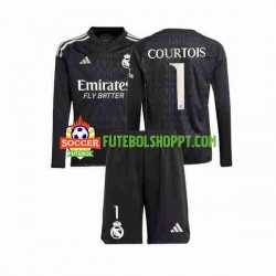 Camisola Júnior Real Madrid Thibaut Courtois 1 Guarda-redes Alternativa Equipamento 2023-2024 Manga Comprida