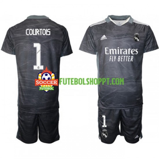 Camisola Júnior Real Madrid Thibaut Courtois 1 Guarda-redes Principais Equipamento 2021-2022 Manga Curta