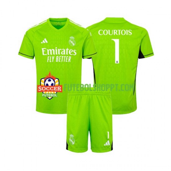 Camisola Júnior Real Madrid Thibaut Courtois 1 Guarda-redes Principais Equipamento 2023-2024 Manga Curta