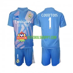 Camisola Júnior Real Madrid Thibaut Courtois 1 Guarda-redes Principais Equipamento 2024-2025 Manga Curta
