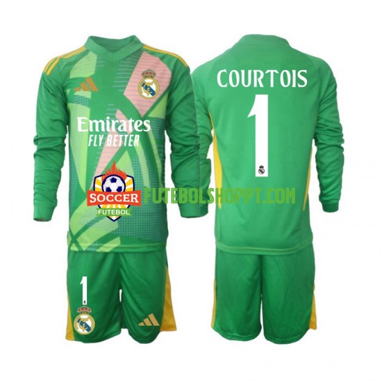 Camisola Júnior Real Madrid Thibaut Courtois 1 Guarda-redes Terceiro Equipamento 2024-2025 Manga Comprida