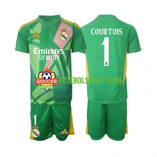 Camisola Júnior Real Madrid Thibaut Courtois 1 Guarda-redes Terceiro Equipamento 2024-2025 Manga Curta