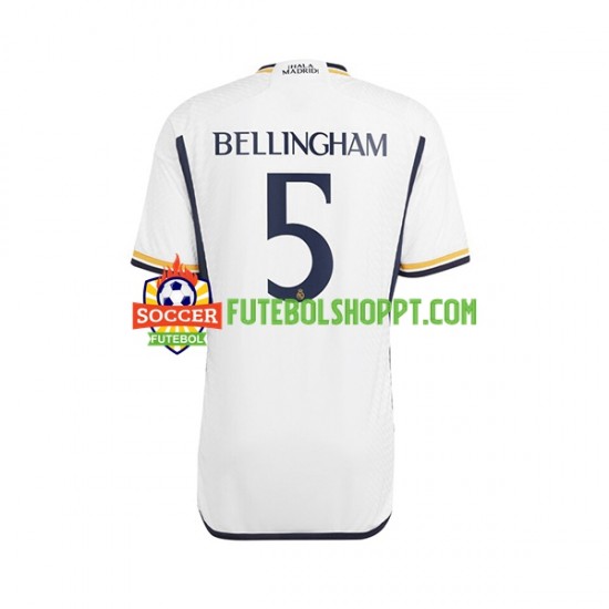 Camisola Homem Real Madrid Jude Bellingham 5 Principais Equipamento 2023-2024 Manga Curta