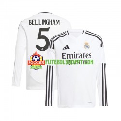 Camisola Homem Real Madrid Jude Bellingham 5 Principais Equipamento 2024-2025 Manga Comprida