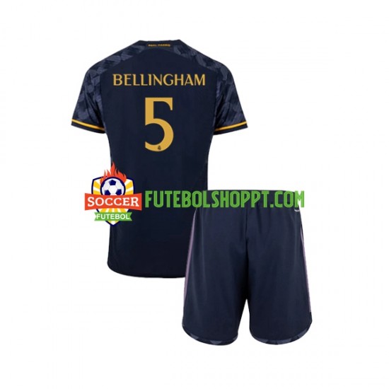 Camisola Júnior Real Madrid Jude Bellingham 5 Alternativa Equipamento 2023-2024 Manga Curta