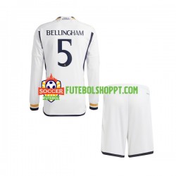 Camisola Júnior Real Madrid Jude Bellingham 5 Principais Equipamento 2023-2024 Manga Comprida