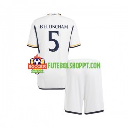 Camisola Júnior Real Madrid Jude Bellingham 5 Principais Equipamento 2023-2024 Manga Curta