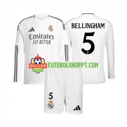Camisola Júnior Real Madrid Jude Bellingham 5 Principais Equipamento 2024-2025 Manga Comprida