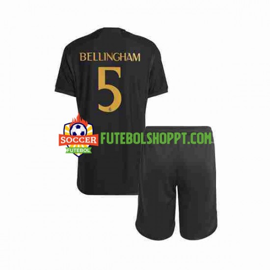 Camisola Júnior Real Madrid Jude Bellingham 5 Terceiro Equipamento 2023-2024 Manga Curta