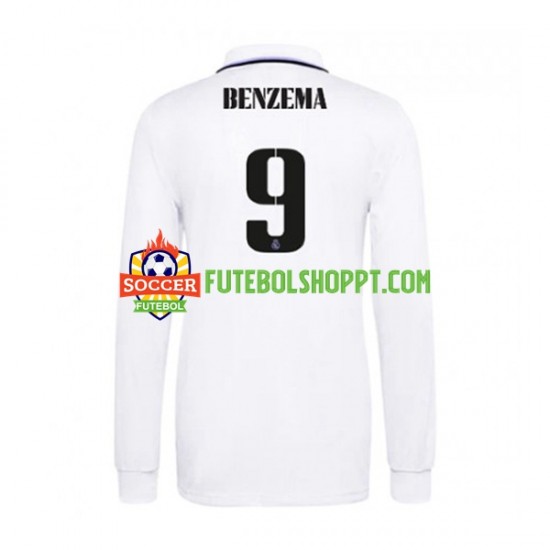 Camisola Homem Real Madrid Karim Benzema 9 Principais Equipamento 2022-2023 Manga Comprida
