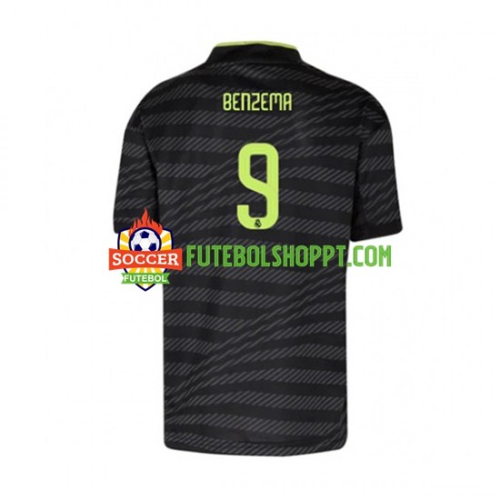 Camisola Homem Real Madrid Karim Benzema 9 Terceiro Equipamento 2022-2023 Manga Curta