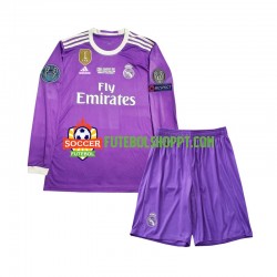 Camisola Júnior Real Madrid 2016 Retro Alternativa Equipamento Manga Comprida