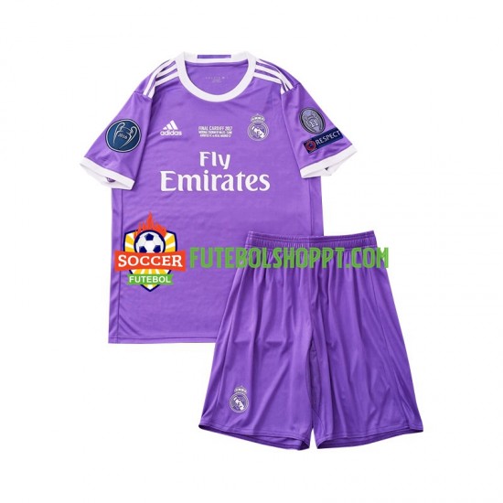 Camisola Júnior Real Madrid 2016 Retro Alternativa Equipamento Manga Curta