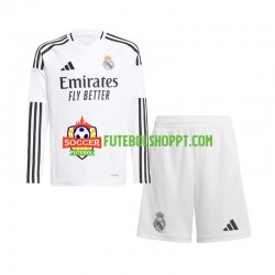 Camisola Júnior Real Madrid Principais Equipamento 2024-2025 Manga Comprida