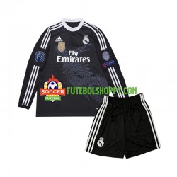 Camisola Júnior Real Madrid 2014 Retro Terceiro Equipamento Manga Comprida