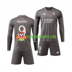 Camisola Júnior Real Madrid Mbappé Kylian 9 Terceiro Equipamento 2024-2025 Manga Comprida