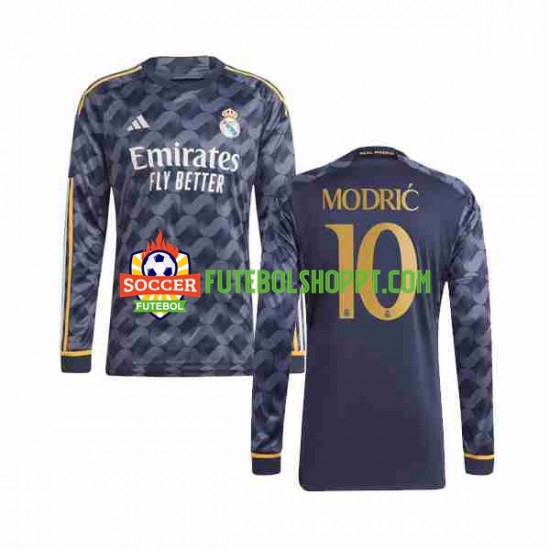 Camisola Homem Real Madrid Modrić Luka 10 Alternativa Equipamento 2023-2024 Manga Comprida