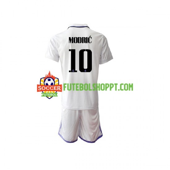 Camisola Júnior Real Madrid Modrić Luka 10 Principais Equipamento 2022-2023 Manga Curta