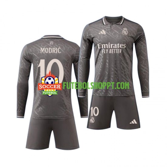 Camisola Júnior Real Madrid Modrić Luka 10 Terceiro Equipamento 2024-2025 Manga Comprida