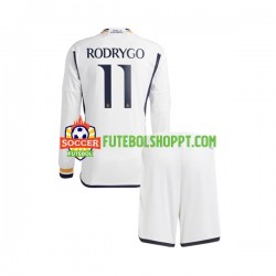 Camisola Júnior Real Madrid Rodrygo Goes 11 Principais Equipamento 2023-2024 Manga Comprida