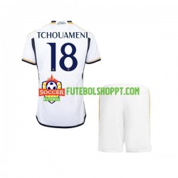 Camisola Júnior Real Madrid TCHOUAMENI 18 Principais Equipamento 2023-2024 Manga Curta