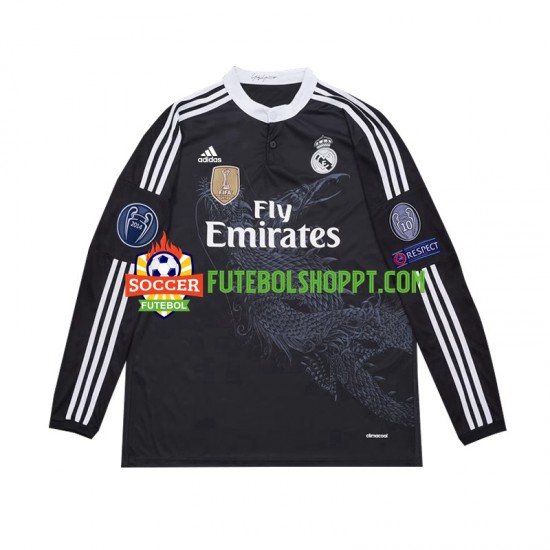 Camisola Homem Real Madrid 2014 Retro Terceiro Equipamento Manga Comprida