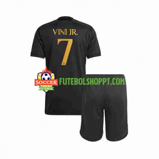 Camisola Júnior Real Madrid Vini Jr 7 Terceiro Equipamento 2023-2024 Manga Curta