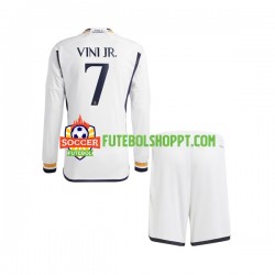 Camisola Júnior Real Madrid Vinicius Junior 7 Principais Equipamento 2023-2024 Manga Comprida