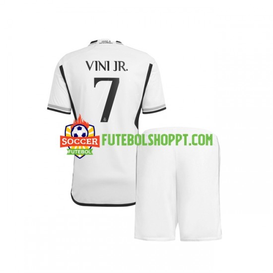 Camisola Júnior Real Madrid Vinicius Junior 7 Principais Equipamento 2023-2024 Manga Curta
