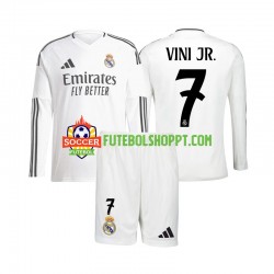 Camisola Júnior Real Madrid Vinicius Junior 7 Principais Equipamento 2024-2025 Manga Comprida
