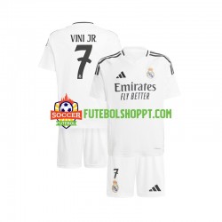 Camisola Júnior Real Madrid Vinicius Junior 7 Principais Equipamento 2024-2025 Manga Curta
