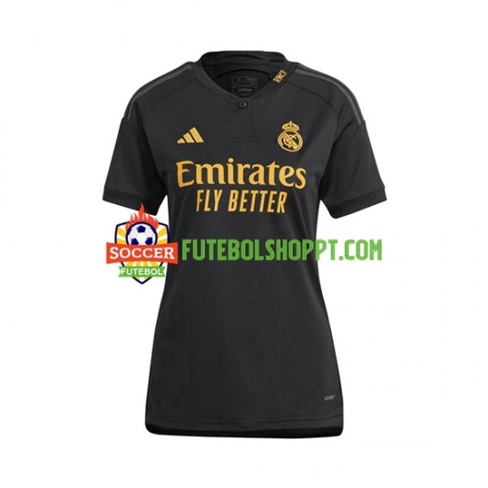 Camisola Mulher Real Madrid Terceiro Equipamento 2023-2024 Manga Curta