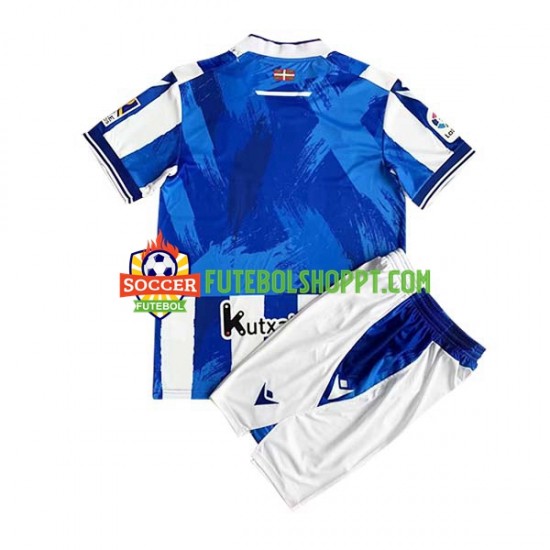Camisola Júnior Real Sociedad Principais Equipamento 2022-2023 Manga Curta