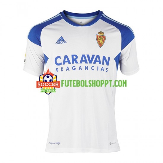 Camisola Homem Real Zaragoza Principais Equipamento 2022-2023 Manga Curta