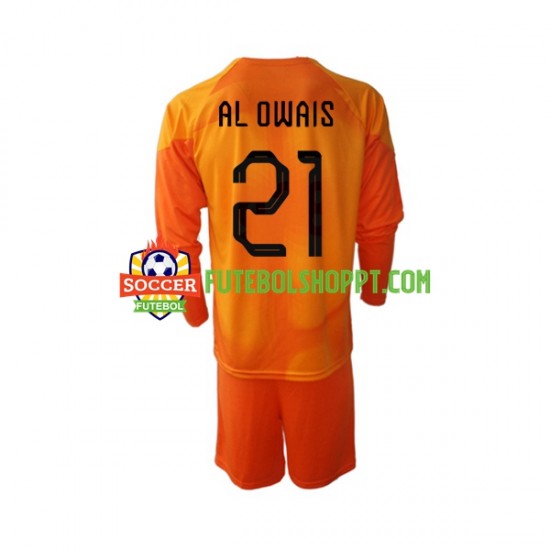 Camisola Júnior Arábia Saudita Mohammed Al-Owais 21 Guarda-redes Alternativa Equipamento Copa do Mundo 2022 Manga Comprida