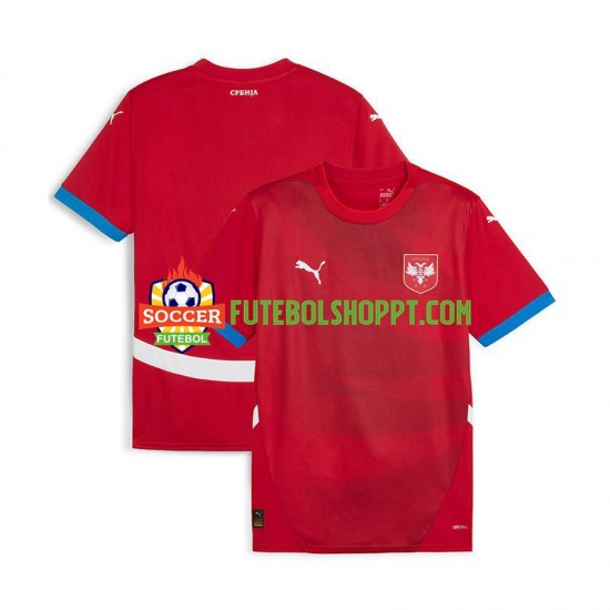 Camisola Homem Sérvia Principais Equipamento Euro 2024 Manga Curta