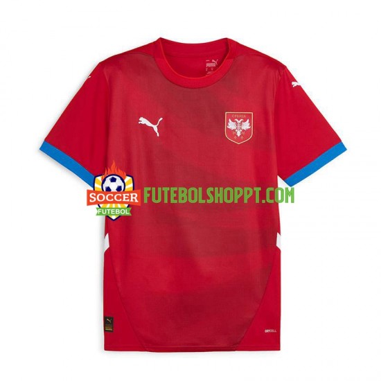 Camisola Homem Sérvia Principais Equipamento Euro 2024 Manga Curta
