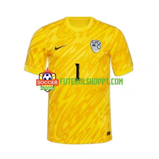 Camisola Homem Eslovénia Jan Oblak 1 Guarda-redes Principais Equipamento Euro 2024 Manga Curta