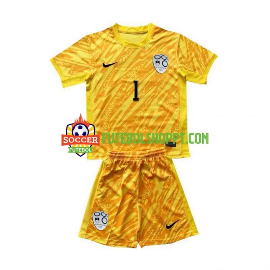 Camisola Júnior Eslovénia Jan Oblak 1 Guarda-redes Principais Equipamento Euro 2024 Manga Curta