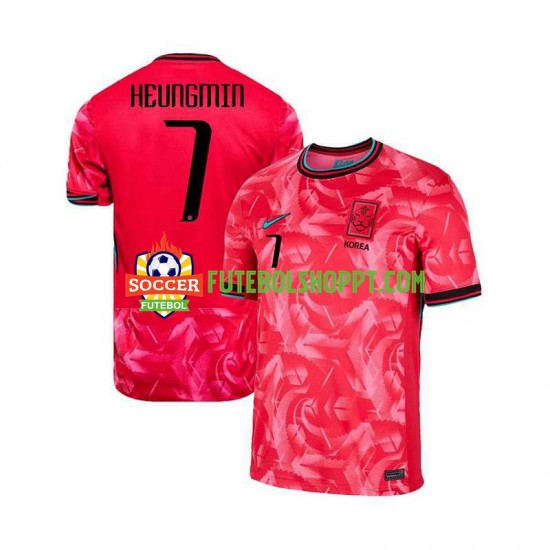 Camisola Homem Coreia do Sul Heungmin 7 Principais Equipamento 2024 Manga Curta