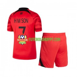 Camisola Júnior Coreia do Sul Son Heung-min 7 Principais Equipamento Copa do Mundo 2022 Manga Curta