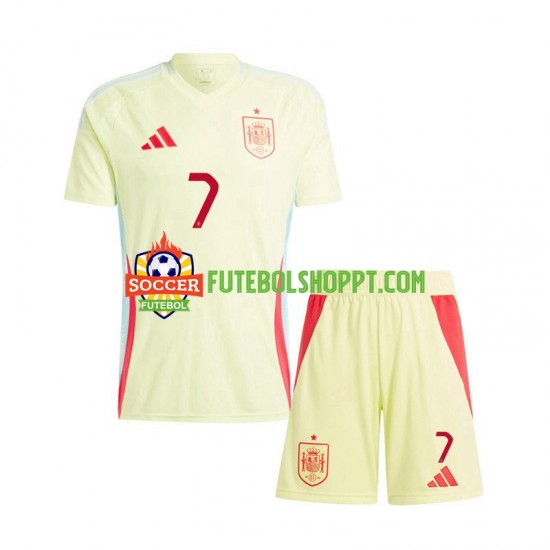 Camisola Júnior Espanha Alvaro Morata 7 Alternativa Equipamento Euro 2024 Manga Curta