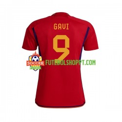 Camisola Homem Espanha Gavi 9 Principais Equipamento Copa do Mundo 2022 Manga Curta