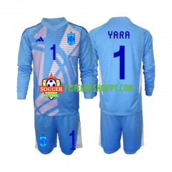 Camisola Júnior Espanha David Raya 1 Guarda-redes Principais Equipamento Euro 2024 Manga Comprida