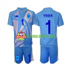 Camisola Júnior Espanha David Raya 1 Guarda-redes Principais Equipamento Euro 2024 Manga Curta