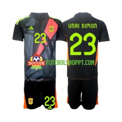 Camisola Júnior Espanha Unai Simon 23 Guarda-redes Alternativa Equipamento Euro 2024 Manga Curta