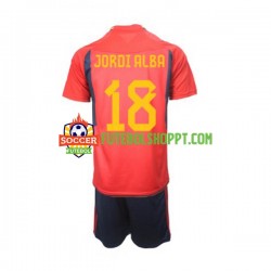 Camisola Júnior Espanha Jordi Alba 18 Principais Equipamento Mundial 2022 Manga Curta
