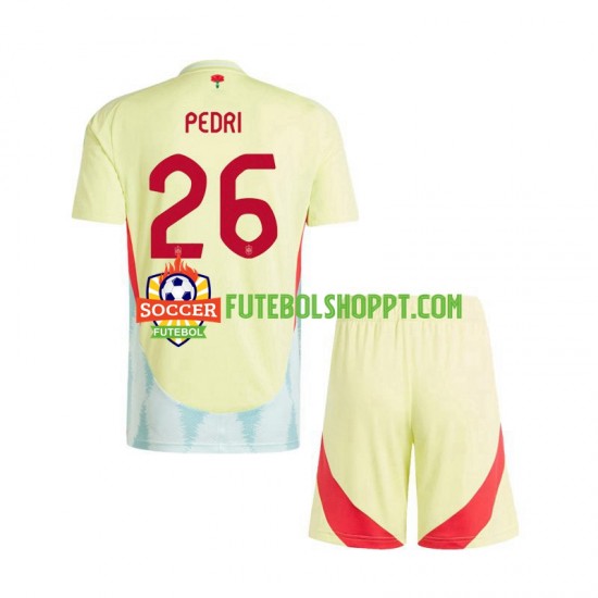 Camisola Júnior Espanha Pedri 26 Alternativa Equipamento Euro 2024 Manga Curta